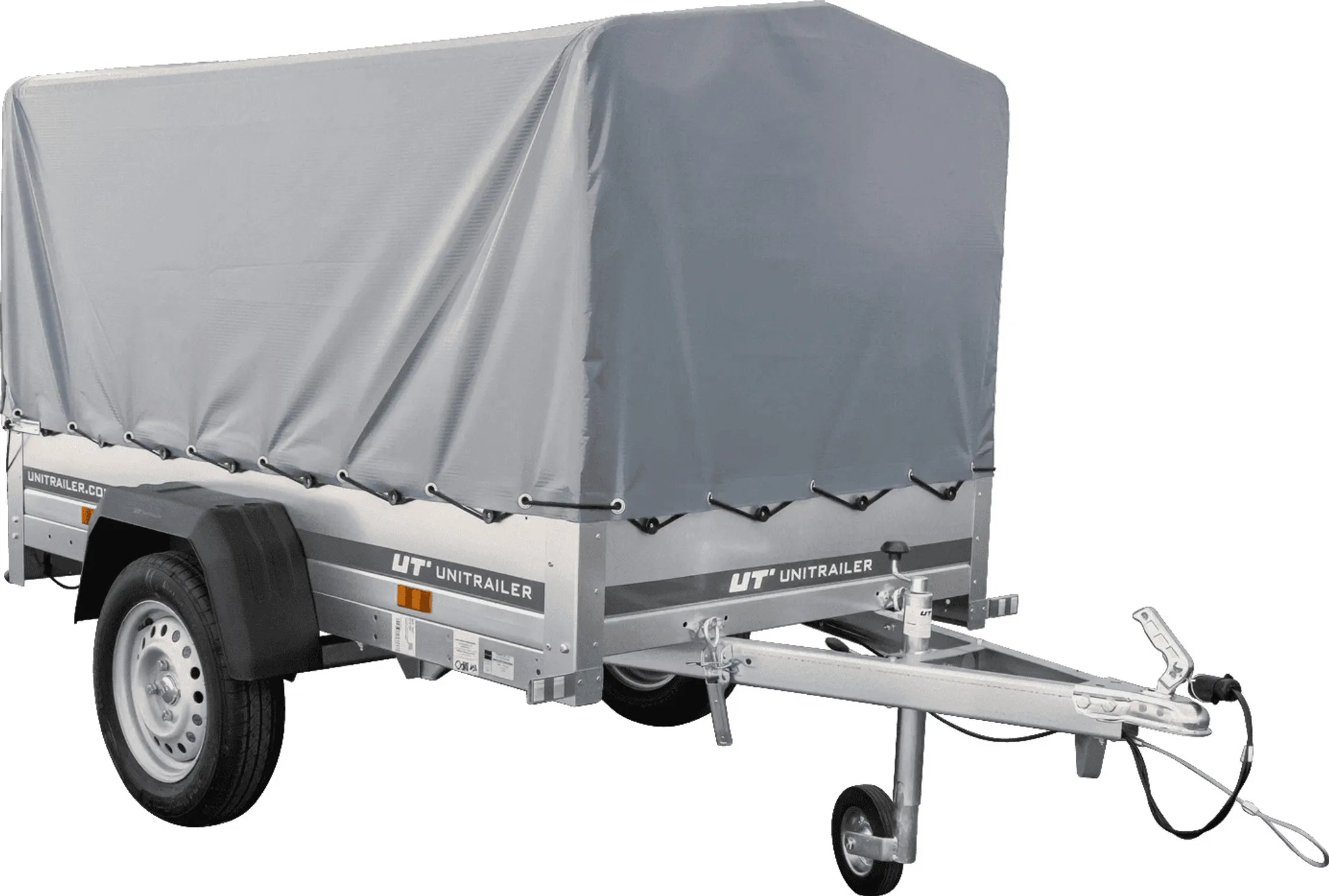 Tieflader Pkw Anhänger Garden Trailer 200 KIPP 200×106 cm 750 kg [mit Hochspriegel, Hochplane und Stützrad]