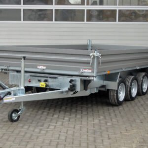 Humbaur HTK 3500.41 – Tridem-Kippanhänger – Stahl, Stahlbordwand