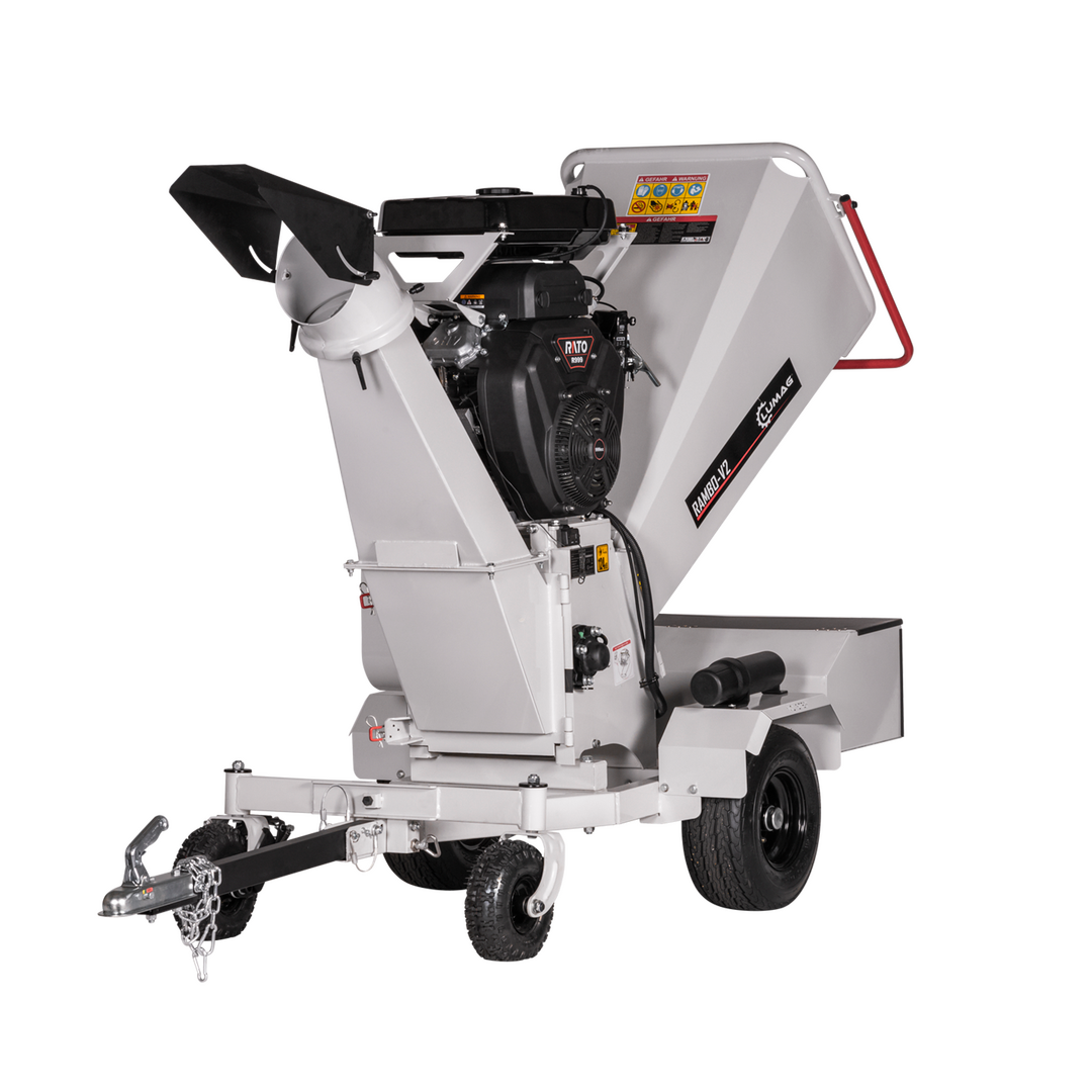 LUMAG RAMBO-V2 – Benzin-Trommelhäcksler – 2-Zylinder-Motor