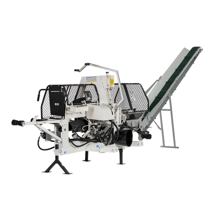 LUMAG SSA400Z | Zapfwellen-Sägespaltmaschine mit Fördenband